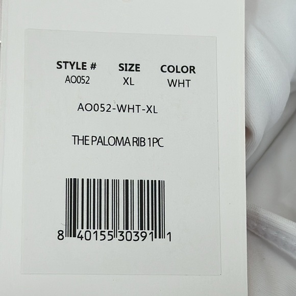 Andie Swim Women's XL The Paloma Rib 1pc Swim Suit White NWT Cheeky Padded - Picture 8 of 9